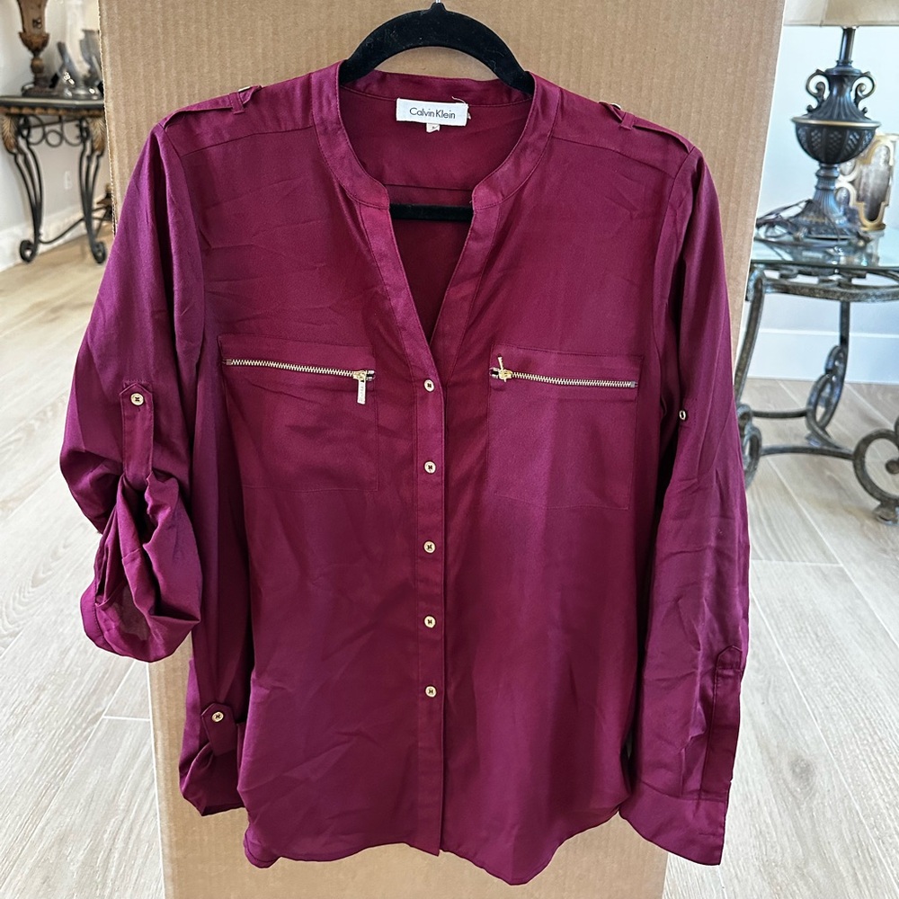 Calvin Klein Button Down Long Sleeve Blouse